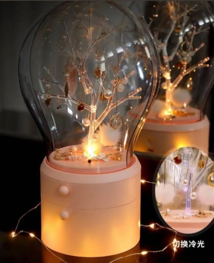 چراغ خواب سه کاره (جاجواهری، باکس ارایشی کشودار،چراغ خواب)